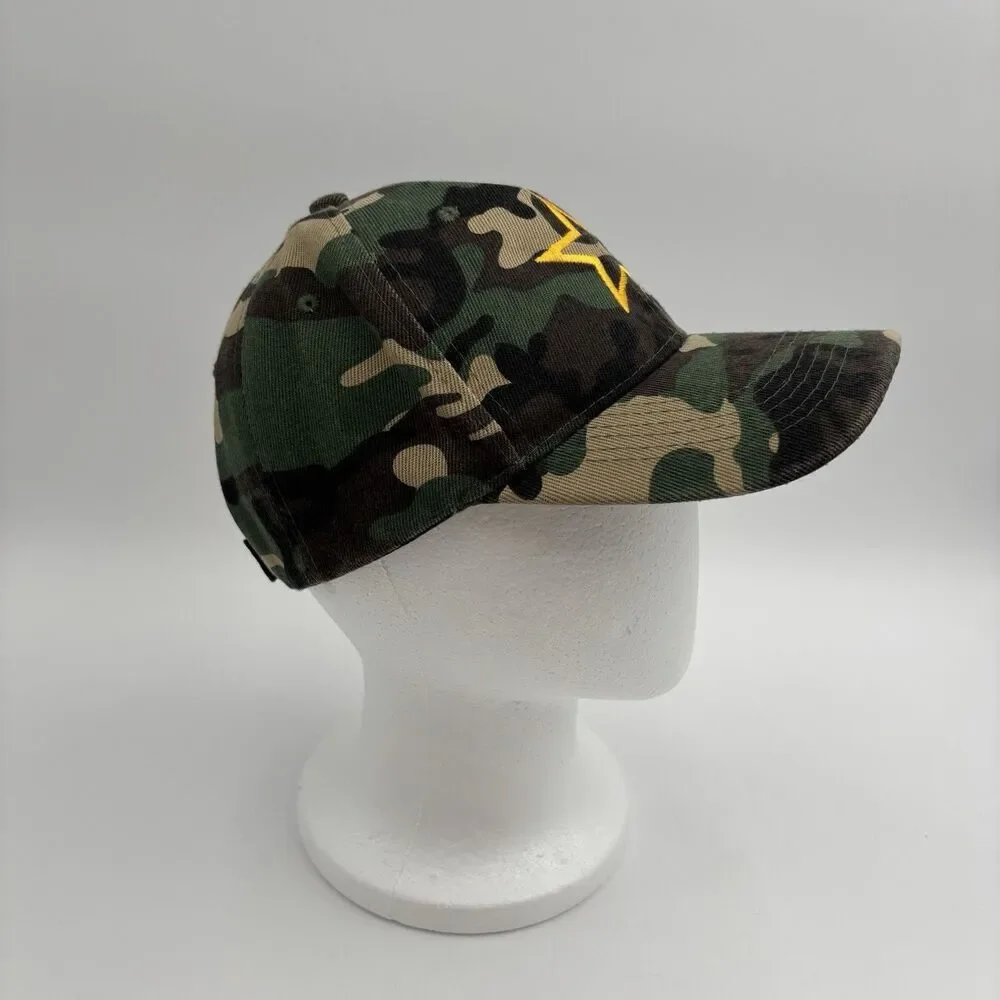 Camo Baseball Cap Gold Star Embroidered Adjustable Hunting Military Style Ha